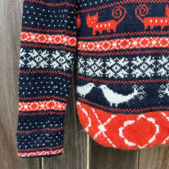 J. Crew fall knit sweater wool blend navy oran free white XXS - Picture 2 of 10